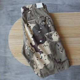 Shorts pour hommes Camouflage tissé sergé shorts vêtements pour hommes rétro robuste rétro pantalons décontractés marchandises lavage victimes J240228