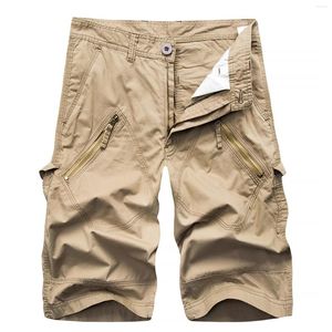 Short masculin Cargo hommes 2024 Été militaire tactique coasure solide Couleur solide multi-poche mâle plus pantalon de survêtement