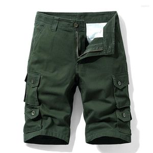 Shorts pour hommes Cargo hommes coton Bermudes mâle 2023 été hommes Baggy militaire fermeture éclair pantalon armée vert tactique