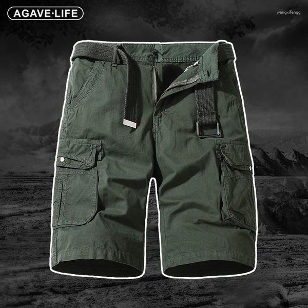 Pantalones cortos para hombres Cargo Hombres Ropa de marca de moda Algodón Baggy Multi-Ropa de calle con bolsillos para hombre Pantalones cortos del ejército sólido al por mayor