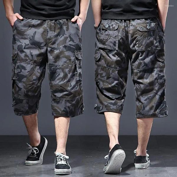 Short Cargo pour hommes, joli pantalon d'été à taille extensible, multi-poches, beau, ample, vêtement quotidien pour hommes
