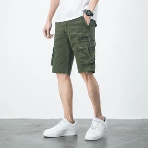 Short Cargo pour hommes, poches latérales d'été, vêtements de marque, Streetwear japonais, multi-poches, pantalon vert armée décontracté