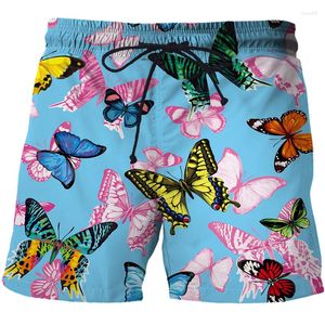 Pantalones cortos para hombres fotos de dibujos animados hombres 3D mariposa mariposa para hombre de natación alternativa alternativa hip hop street pantalones de chándal gimnasio