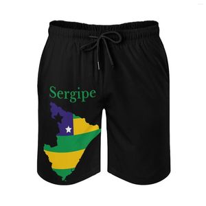 Heren Shorts Informeel Strandbroeken Anime Causaal Sergipe Staatskaart Vlag Brazilië Ademend Sneldrogend Sport Verstelbaar Trekkoord Ruimvallend Elas