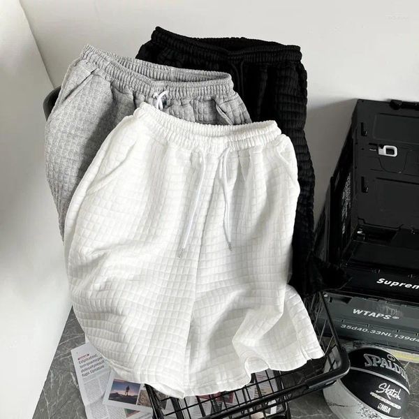 Pantalones cortos para hombres cintura elástica de bolsas sueltas delgadas