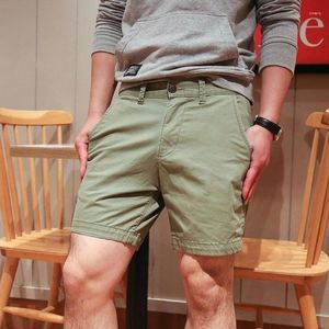 Herenshorts Casual Heren 2023 Broek Werkkleding Chino Kaki Effen Kleur Streetwear Japanse stijl Korte Homme Dagelijks