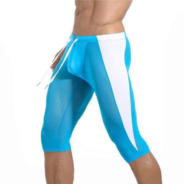 Pantalones cortos para hombre, pantalones cortos informales de malla, pantalones deportivos ajustados, pijama corto transpirable, Fitness, correr, sudor, pantalones ajustados para dormir