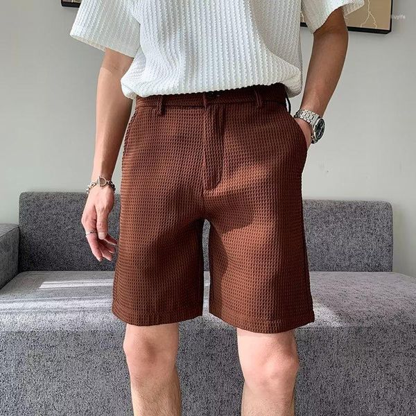 Pantalones cortos para hombres Pantalones casuales Marca de moda Verano Versátil Exquisito Estilo coreano Quinto Micro Elástico Moda Troncos de ciudad para hombres