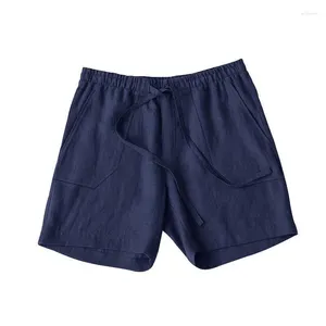 Pantalones cortos para hombres Casual Sólido Cordón Sweetpant Gym Ropa 2023 Algodón Lino Suelto Bolsillo Pantalones Pantalones Hombres Moda Verano Playa Pantalón