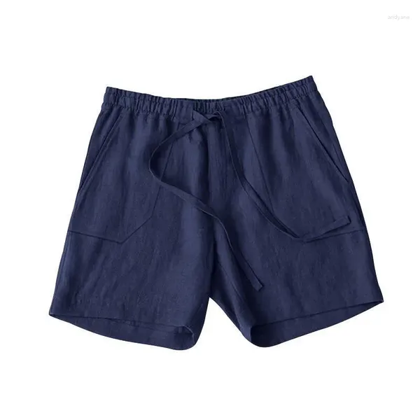Shorts pour hommes Casual Solid Cordon Pantalon de survêtement Gym Vêtements 2023 Coton Lin Lâche Poche Pantalon Pantalon Hommes Mode Été Plage Pantalon