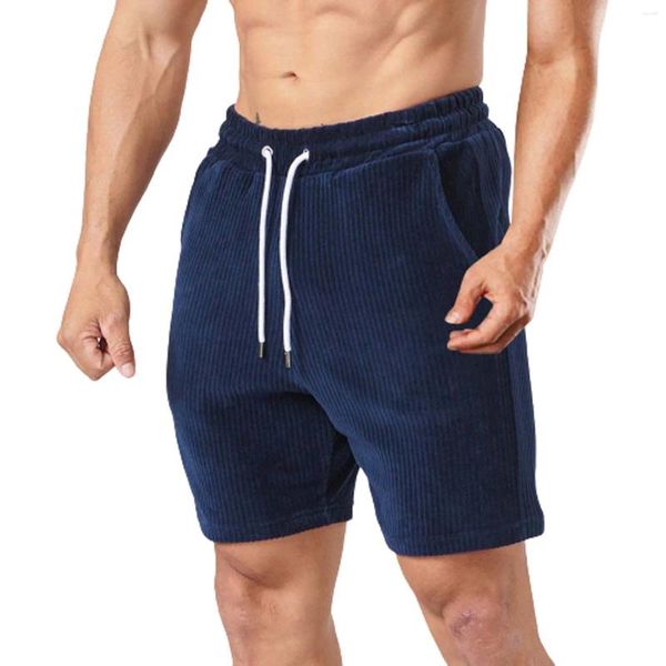 Shorts pour hommes décontracté travail mode mince plage court velours côtelé athlétique maille Pack