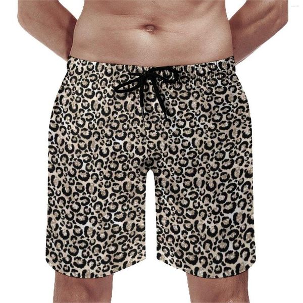 Pantalones cortos para hombre Cheetah Spots Board Summer Glam Champagne Estampado de leopardo Surfing Beach Hombres Secado rápido Hawaii Graphic Trunks