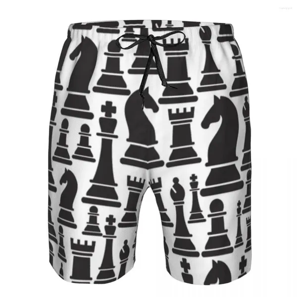 Shorts pour hommes Pièces d'échecs Natation à séchage rapide pour hommes Maillots de bain Maillot de bain Maillot de bain Maillot de bain Vêtements de plage