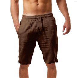 Shorts pour hommes Chinos Pantalons Hommes Slim Fit Été Casual et à la mode Solide Coton Lin