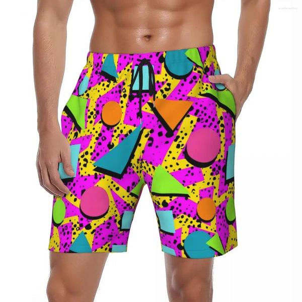 Shorts masculins classiques horribles 90's NEON Board Summer Abstarct Casual Beach Man Sports Surf Fast Dry Design Swimmink Trunks