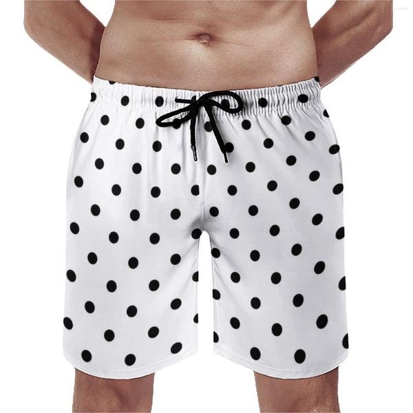 Shorts pour hommes Classique Polka Dot Gym Été Blanc Noir Polkadots Rétro Sports Fitness Plage Hommes Séchage Rapide Mode Troncs