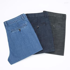 Shorts pour hommes classique été hommes d'affaires Denim droit ample glace soie tissu Cool pantacourt haute qualité grande taille 40 42