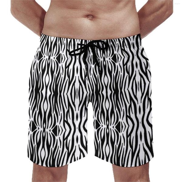 Shorts pour hommes Classic Zebra Gym Summer Noir et blanc Animal Print Casual Beach Pantalons courts Hommes Running Surf Maillots de bain à séchage rapide