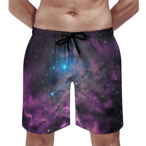 Pantalones cortos para hombre Cloud Galaxy Board Flaming Star Nebula Cute Beach Custom Running Surf Cómodo bañador Trunks Idea de regalo