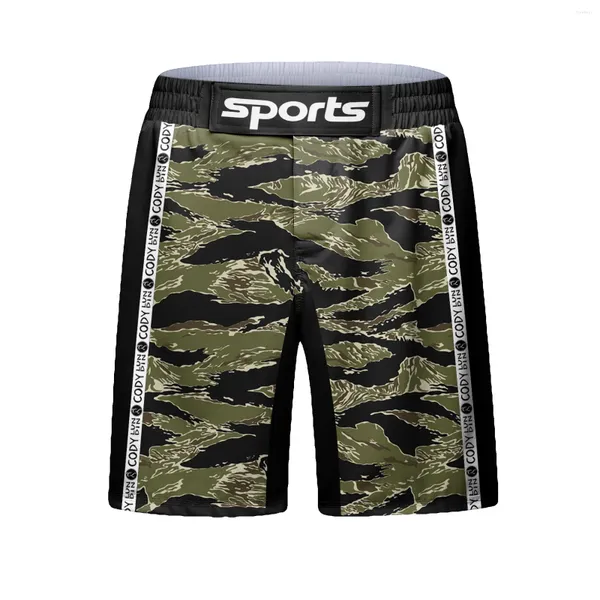 Pantalones cortos para hombres Cody Lundin Deportes para Mma Muay Thai Pantalones Diseño personalizado Impresión Camuflaje Entrenamiento físico BJJ Green