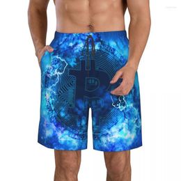 Short Homme Coin Cryptocurrency 3D Plage Pour Homme Doublure Maille Polyester Pantalon Conseil Maillot de Bain Séchage Rapide Eté Homme Homme Homme Naom22