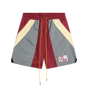 Herenshorts Kleurblokkerende microlabel gebonden casual shorts voor high street beach sports capri's voor heren en dames