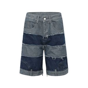 Shorts pour hommes Color Match Striped Patchwork Wide Leg Shorts d'été pour hommes Harajuku Hip Hop Baggy Jeans Surdimensionné Y2K Denim Cargo Pantalon G230316