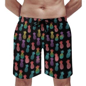 Short de bain coloré pour hommes, planche d'ananas colorée, imprimé de fruits mignons, décontracté, plage, sport, Fitness, motif confortable