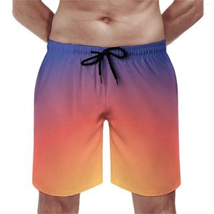 Heren shorts kleurrijke zonsondergang bord zomer afdrukken running surf strand korte broek comfortabele mode custom plus size stammen