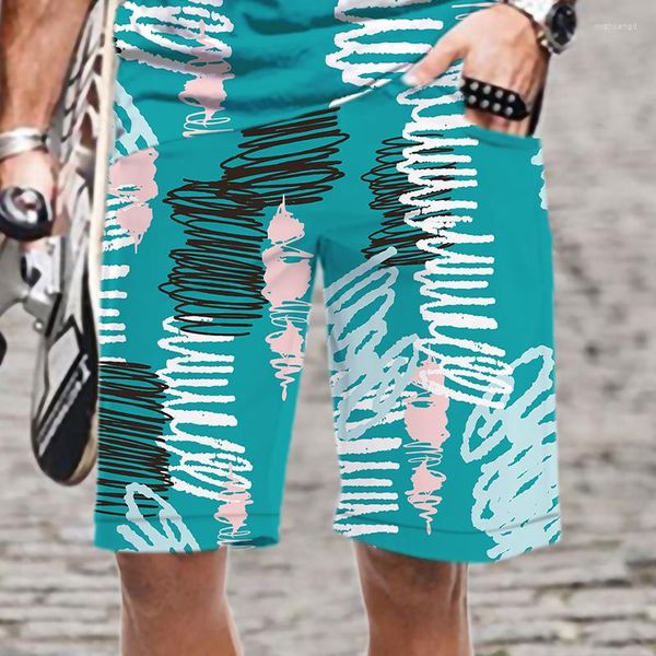 Pantalones cortos para hombre, diseño de dibujos abstractos geniales, estampado 3D, verano, cómodo, divertido, natación, cintura elástica suelta, Harajuku para hombres/mujeres