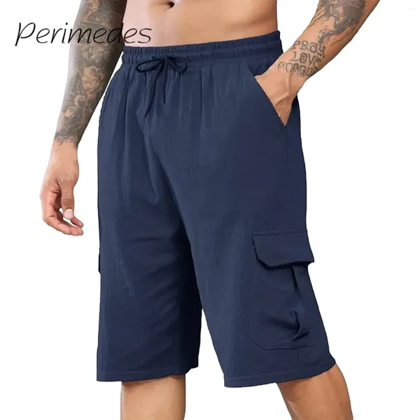 Short masculin en lin en coton Couleur continue respirante 2024 pantalon pantalon d'été décontracté léger JORTS MODE JORTS