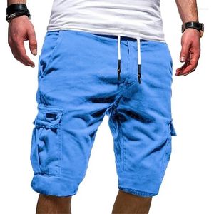 Short masculin Cotton Summer Couleur solide Hip Hop multi-poche Capris décontracté Capris Sports de haute qualité