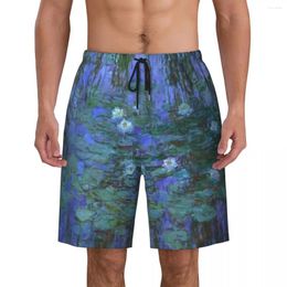 Shorts pour hommes personnalisés Claude Monet nénuphars maillots de bain hommes planche à séchage rapide peinture moderne Art maillots de bain costumes Boardshorts