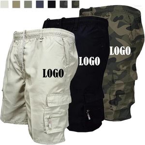 Short pour hommes Logo personnalisé été mâle Cargo décontracté perdre Jogging multi-poches Camouflage randonnée travail sport hommes vêtements