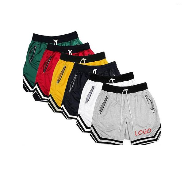 Pantalones cortos para hombre LOGO personalizado Verano S-5XL Malla delgada Deportes Baloncesto Correr Entrenamiento Transpirable Fitness Pantalones sueltos