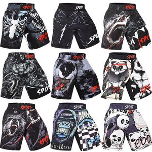 Heren Shorts Custom MMA Training Grappling 4-Way Stretch Sublimation Printing Design Mens Compression Short