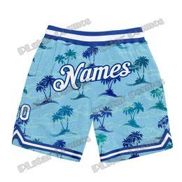 Shorts pour hommes Nom et numéro personnalisés Motif de palmiers Basket-ball Imprimé en 3D Hommes Jeunesse Été maille respirante Sports LQD07 230721