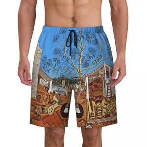 Pantalones cortos para hombre Custom The Farm By Joan Miro Swim Trunks Hombres Tabla de secado rápido Arte abstracto Trajes de baño Boardshorts
