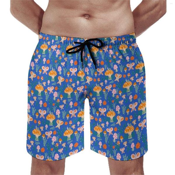 Short homme mignon escargot imprimé planche champignons magiques Vintage pantalon court homme sport Surf séchage rapide maillot de bain cadeau d'anniversaire