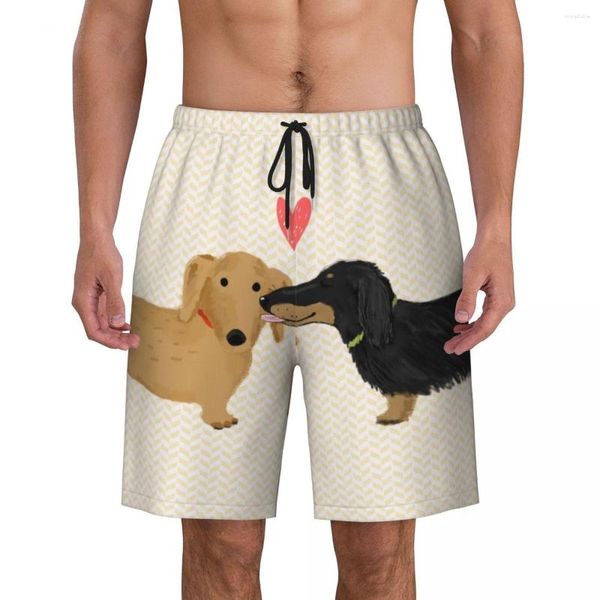 Shorts pour hommes teckels amour Boardshorts hommes planche à séchage rapide Kawaii Wiener saucisse chien maillot de bain maillots de bain imprimés personnalisés