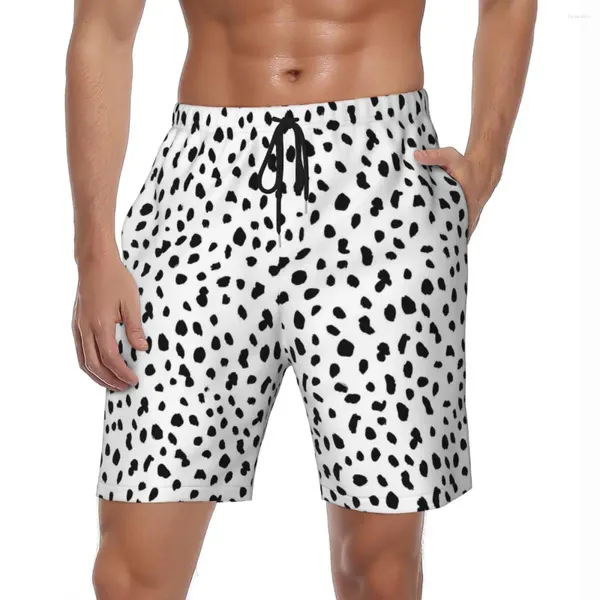 Shorts pour hommes Dalmatien Dog Print Board Summer Noir Blanc Classique Beach Pantalon court Homme Running Surf Respirant Design Trunks