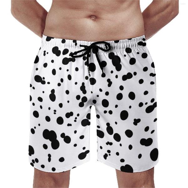 Pantalones Cortos para Hombre Tablero con Estampado De Manchas Dálmatas Verano Puntos De Animales Pantalones Cortos De Playa Retro Hombres Surf Cómodos Bañadores Gráficos