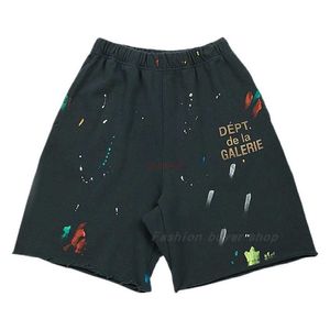 Shorts pour hommes Vêtements de créateurs Fashion Pant Depts. Encre peinte à la main éclaboussures de graffitis Couples courts Joggers Vêtements de sport