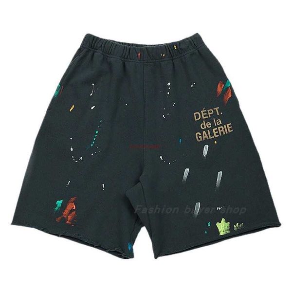 Pantalones cortos de hombre Ropa de diseñador Pantalones de moda Departamentos. Salpicaduras de tinta pintadas a mano Graffiti Parejas recortadas Joggers Ropa deportiva