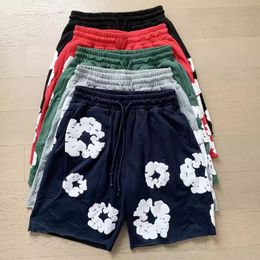 Pantalones cortos para hombre, pantalones cortos de gran tamaño Harajuku con gráfico Floral de diseñador, ropa informal con impresión para mujer, pantalones cortos con lágrimas