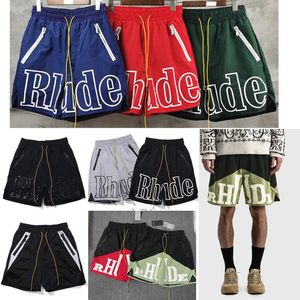 Heren Shorts Ontwerper Hip Hop Splicing Reflectie Mannen Vrouwen Hoge Kwaliteit Mesh Unisex Rits Trekkoord Kort Heren Heren Heren