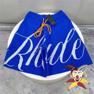 Shorts pour hommes Designer Nouvelles femmes Hommes tricotés Marque de mode Version supérieure Jacquard Rhude Culottes Shorts