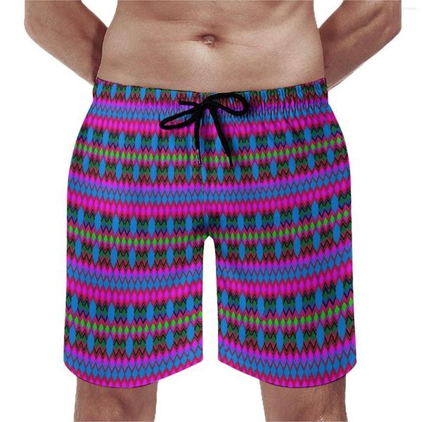 Shorts pour hommes Diamond Dashiki Board Print Big Taille Beach Retro Hommes Pantalons Classiques