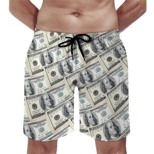 Heren shorts dollar Benny Street US Money Board Amerikaanse valuta mannen baden zwembroek polyester grappige zwembroekbroek's