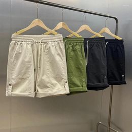 Herren Shorts Kordelzug Taschen Reißverschluss Frühling Sommer Streetwear Arbeitskleidung Lose Knielange Hosen MA867